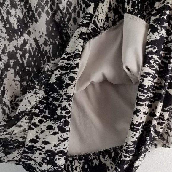Anthro Chiffon Snakeskin Lagenlook Drapey Butterfly Sleeve Ruffle Blouse Y2K - Picture 5 of 6